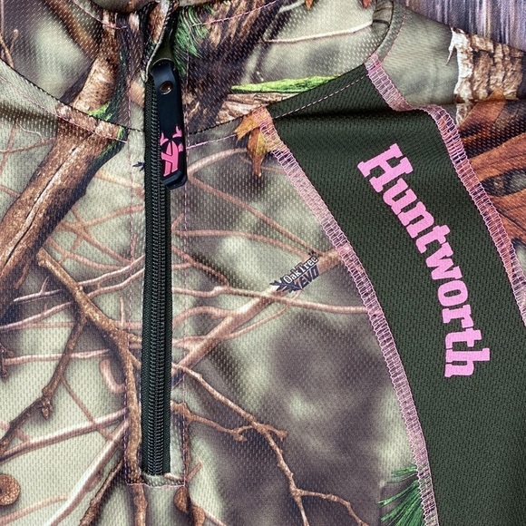Woman’s Huntworth Long-Sleeve Camouflage w/ Pink Trim Shirt - Size Medium - Picture 2 of 6